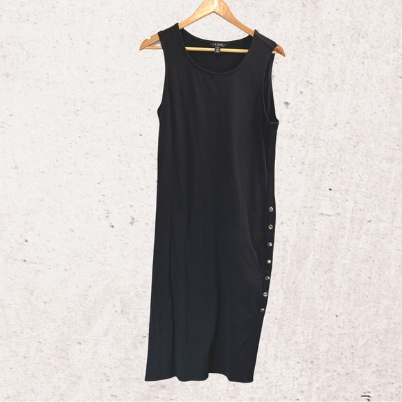 Tribal Black Sleeveless Sheath Midi Dress for Work - Picture 1 of 4